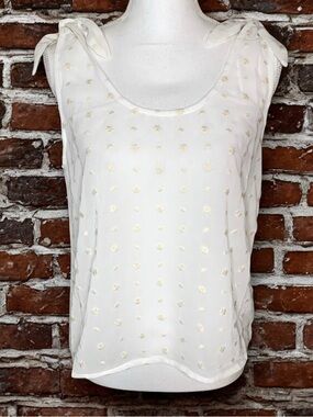 NWT Lucy Paris Embroidered Floral Tie Tank Top Women Medium